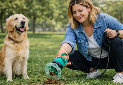 Loopre Portable Dog Pooper Scooper – No-Touch Waste Pick-Up with Built-In Bags