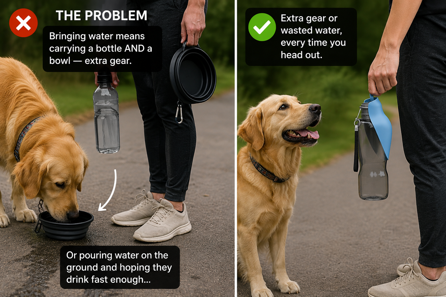 Loopre Portable Dog Water Bottle – Never Leave Home Without Water Again | 800ml