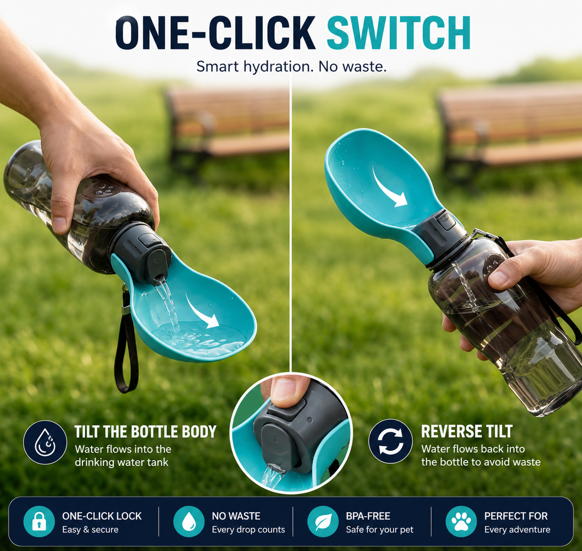 Loopre Portable Dog Water Bottle – Never Leave Home Without Water Again | 800ml
