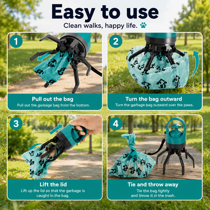 Loopre Portable Dog Pooper Scooper – No-Touch Waste Pick-Up with Built-In Bags