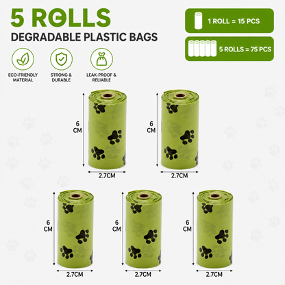Loopre Portable Dog Pooper Scooper – No-Touch Waste Pick-Up with Built-In Bags